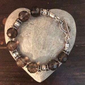 Silpada Vintage Smokey Quartz Beaded Bracelet